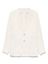 Tagliatore Tailored Viscose Jacket With Notch Lapel In Neutrals