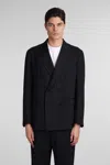 Tagliatore Double-breasted Wool And Cashmere Blazer In Black
