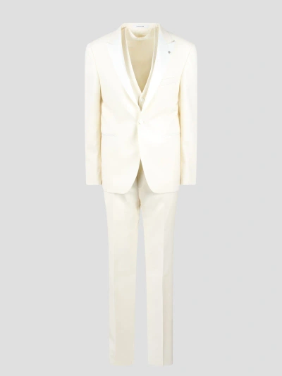 Tagliatore 3 Pieces Single Breasted Tailored Suit In White