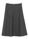 Tagliatore A-line Wool Midi Skirt In Gray