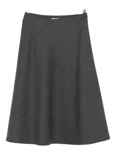 TAGLIATORE A-LINE WOOL MIDI SKIRT