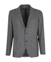 Tagliatore Beige/light Blue Patterned Single-breasted Jacket In Black