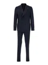 Tagliatore Blue Double-breasted Tuxedo Suit With Covered Buttons In Blue