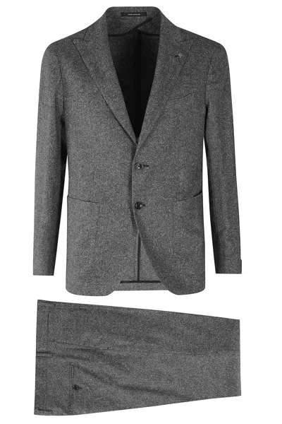 Tagliatore Notched Lapel Suit In Gray