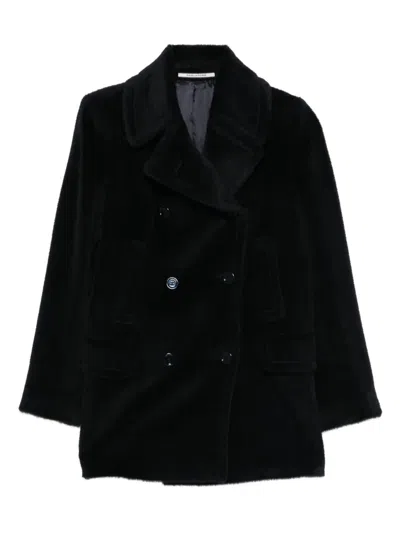 Tagliatore Abric Double-breasted Coat In Black