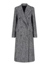Tagliatore Black Chevron Wool Blend Amanda Coat In Gray