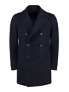 Tagliatore C-stephan Wool Blend Double-breasted Coat In Black