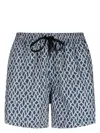 Tagliatore Abstract-pattern Swim Shorts In Blue