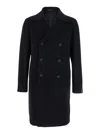 Tagliatore 'arden' Black Double-breasted Coat With Notched Revers