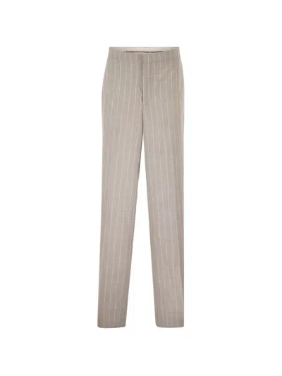 Tagliatore Adima Pinstripe Trousers In Neutral