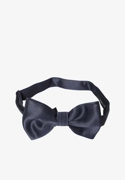 Tagliatore Adjustable Knotted Bow Tie In Blue