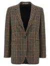 Tagliatore Notched Lapels Checked Blazer In Brown