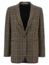 Tagliatore Notched Lapels Checked Blazer In Gray