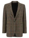 Tagliatore Notched Lapels Checked Blazer In Gray