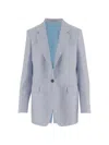 Tagliatore Adrianne Herringbone-pattern Single-breasted Blazer In Blue