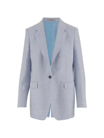 Tagliatore Adrianne Herringbone-pattern Single-breasted Blazer In Blue