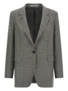 Tagliatore Oversize Blazer Jacket Blazers Gray In Black