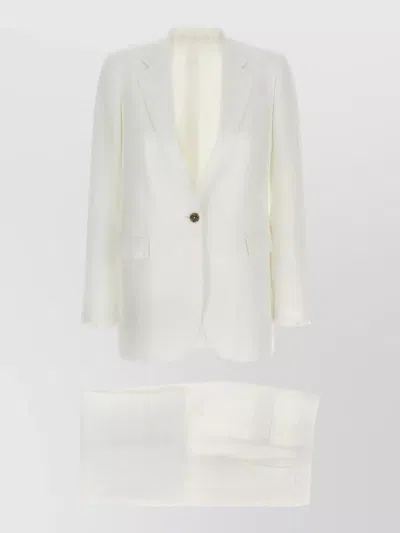 Tagliatore Adrianne Tailored Dress Notch Lapel In White