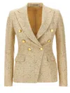 Tagliatore 'alicya' Blazer Structured Shoulders In Gold