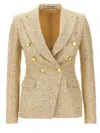 Tagliatore 'alicya' Blazer Structured Shoulders In Gold