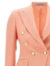 Tagliatore Lapel Blazer Gold Buttons In Pink