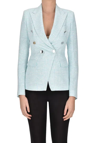 Tagliatore Alicya Double-breasted Blazer In Turquoise