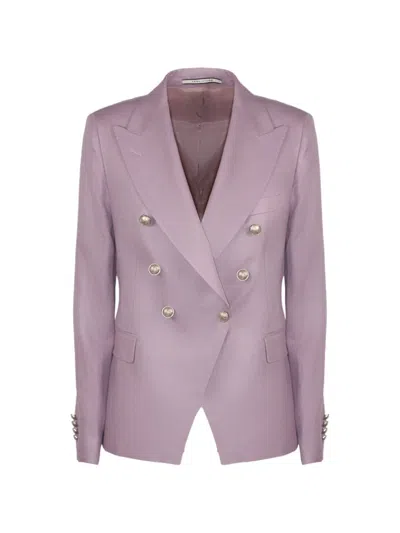Tagliatore Alicya Double-breasted Blazer In Purple