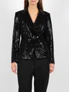 Tagliatore Sequinned Blazer In Black