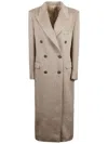 Tagliatore Tailored Beige Coat With Lapel Collar And Button Closures In Brown