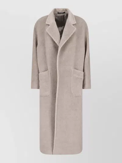 Tagliatore Notch-lapel Belted Single-breasted Coat In Neutral
