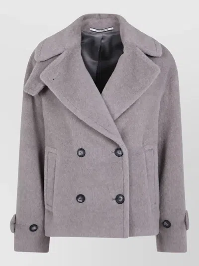 Tagliatore Alpaca Wool Fitted Coat In Gray