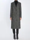 Tagliatore Black Chevron Wool Blend Amanda Coat In Black