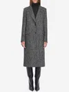Tagliatore Black Chevron Wool Blend Amanda Coat In Black