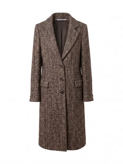 Tagliatore Amanda Long-sleeve Coat In Brown