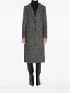 Tagliatore Black Chevron Wool Blend Amanda Coat In Gray