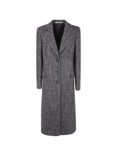 Tagliatore Amanda Herringbone Coat In Brown
