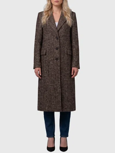 Tagliatore Amanda Single-breasted Coat In Brown
