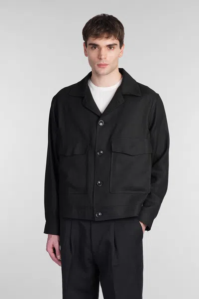 TAGLIATORE AMIR CASUAL JACKET IN BLACK LINEN