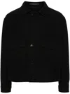 Tagliatore Patched Front Pockets Buttoned Jacket In Black  