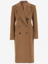Tagliatore Angora And Wool Double-breasted Coat In Brown