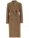 Tagliatore Angora And Wool Double-breasted Coat In Brown