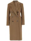 Tagliatore Angora And Wool Double-breasted Coat In Brown