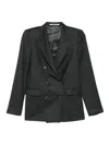 Tagliatore Wool And Silk Pleated Suit Clothing In Gray