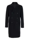 Tagliatore Arden Black Double-breasted Coat With Notched Revers In Wool And Cashmere Man In Black