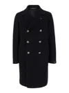 Tagliatore Double-breasted Coat In Black