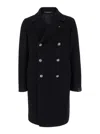 Tagliatore Double-breasted Coat In Black
