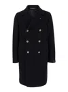 Tagliatore Double-breasted Coat In Black