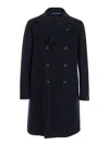 Tagliatore 'arden' Blue Long Double-breasted Coat In Blue