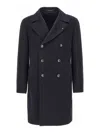 Tagliatore 'arden' Blue Long Double-breasted Coat In Blue