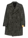 Tagliatore Cappotto Sfoderato 2 Petti Bruce Lungo Resca Tweed Nero 40 Cot 20 Lana 19 Polies 12 Af 5 Seta 4 Alpa In Gray